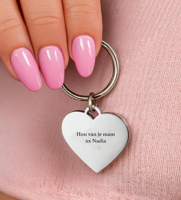 Sleutelhanger hart gepersonaliseerd