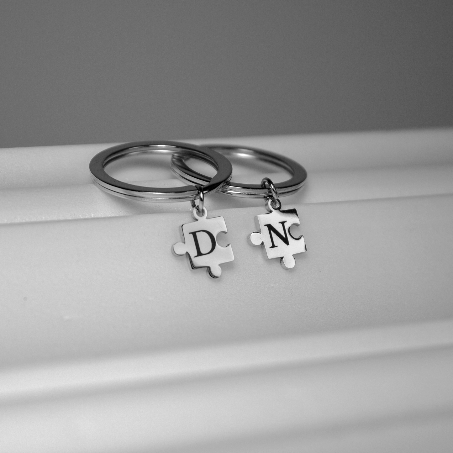 Koppel sleutelhanger gepersonaliseerd puzzel