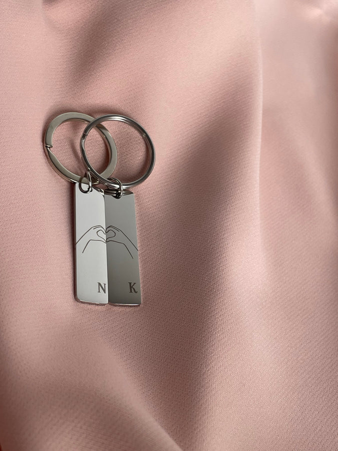 Couple keychain initials