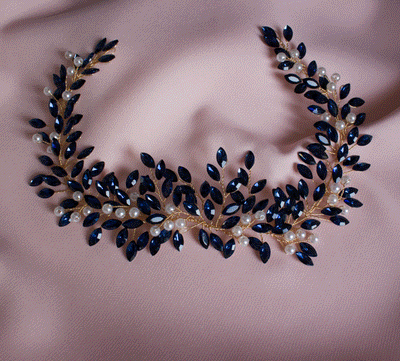 Alexis blue hair ornament handmade