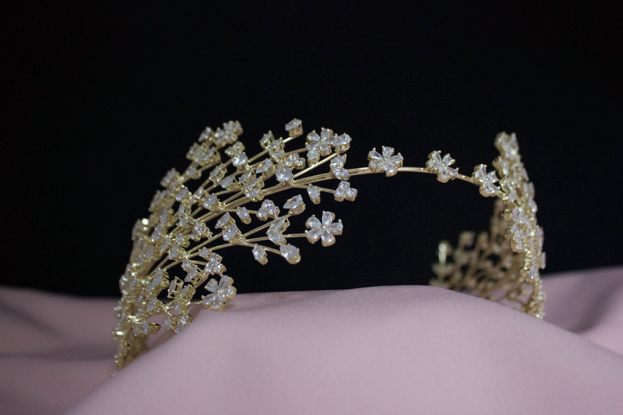 Amelie tiara bridal hair jewelry hair accessories