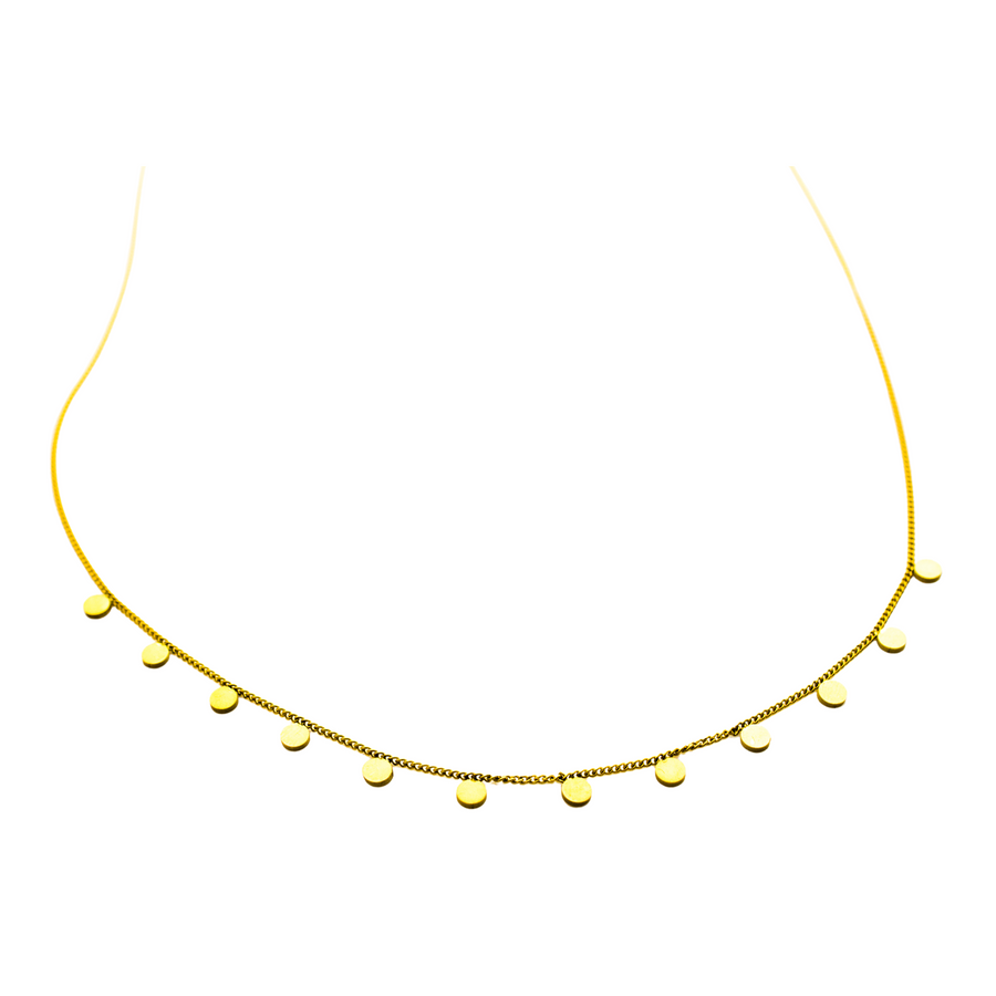 Gold colored charm necklace