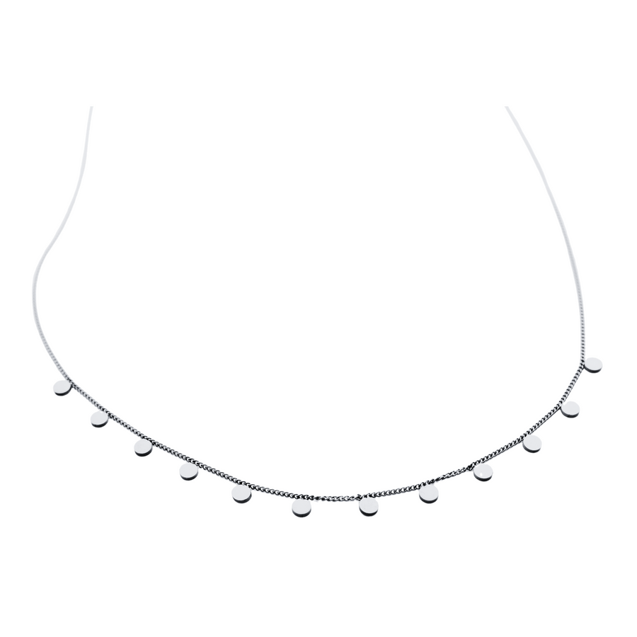 Silver colored charm necklace