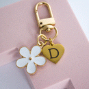 Personalized floral key ring