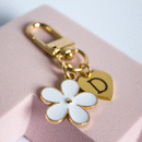 Personalized floral key ring