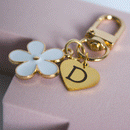 Personalized floral key ring