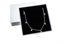 Silver colored crystal charm necklace
