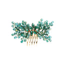 Green bridal hair comb