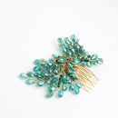 Green bridal hair comb