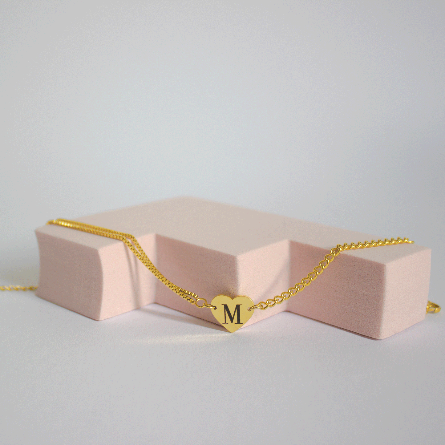 Gepersonaliseerde hart armband dubbel laags