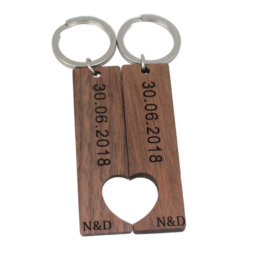 Koppel Sleutelhanger met datum - set van 2