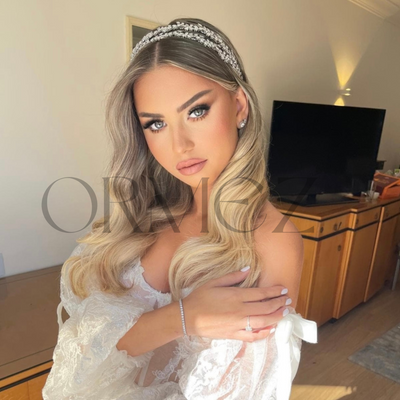 Alma zilveren haarband bruids haaraccessoires