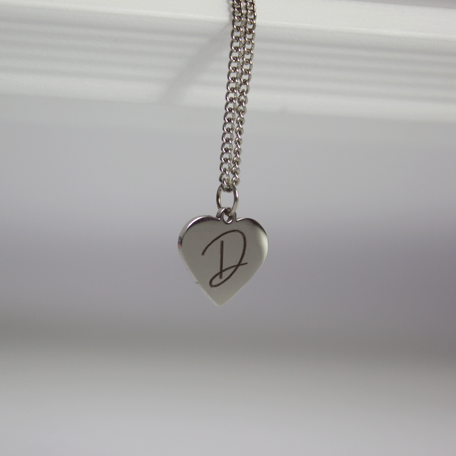 Personalized heart initial necklace