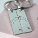 Couple keychain initials