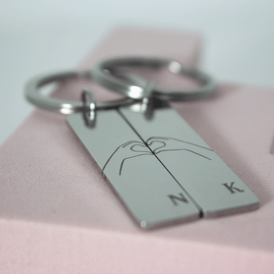 Koppel sleutelhanger initialen