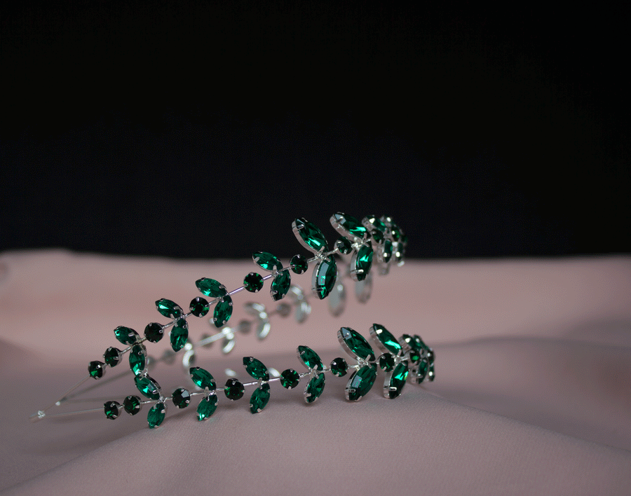 Green two-layer hair ornament