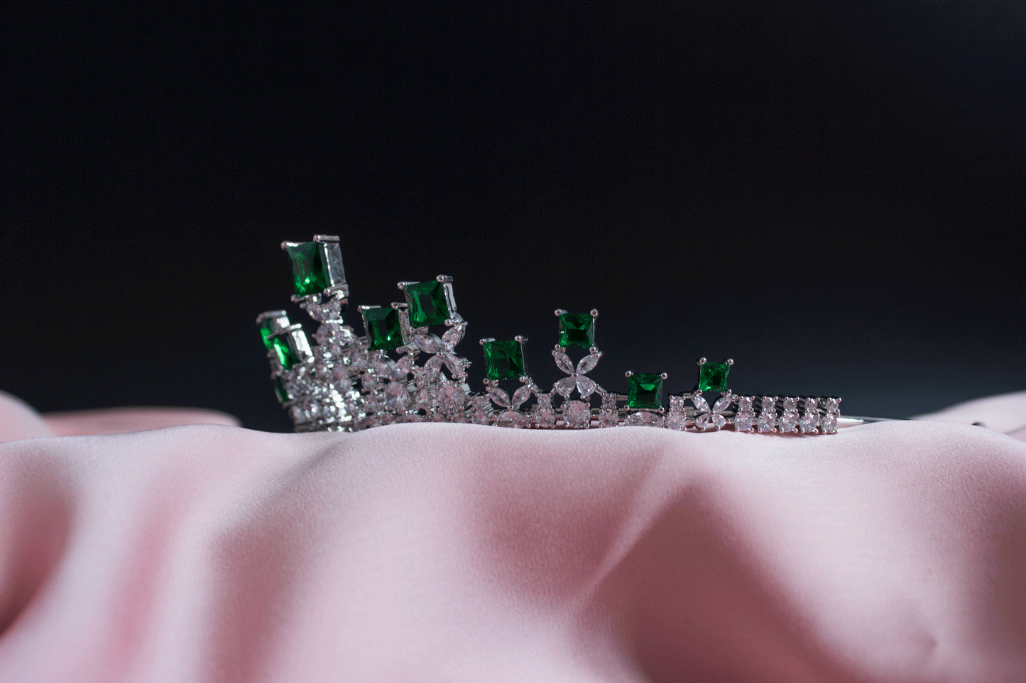 Elnaz groene tiara bruids kroon haar accessoires