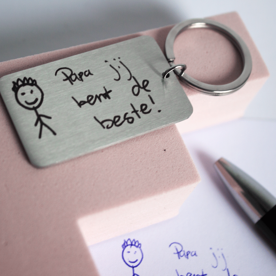 Handwritten personalized keyring
