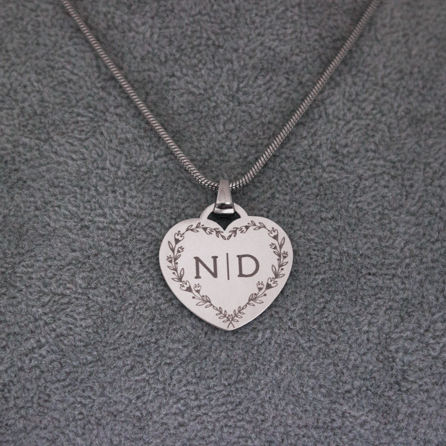 Personalized heart necklace