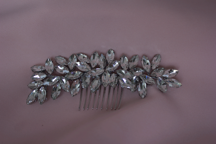 Silver bridal hair comb