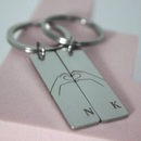 Couple keychain initials