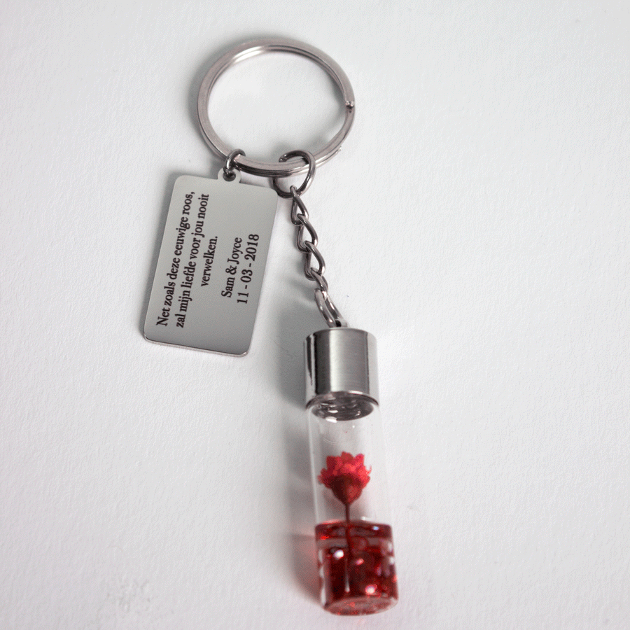 Personalized Eternal Rose Keychain - A Timeless and Meaningful Gift