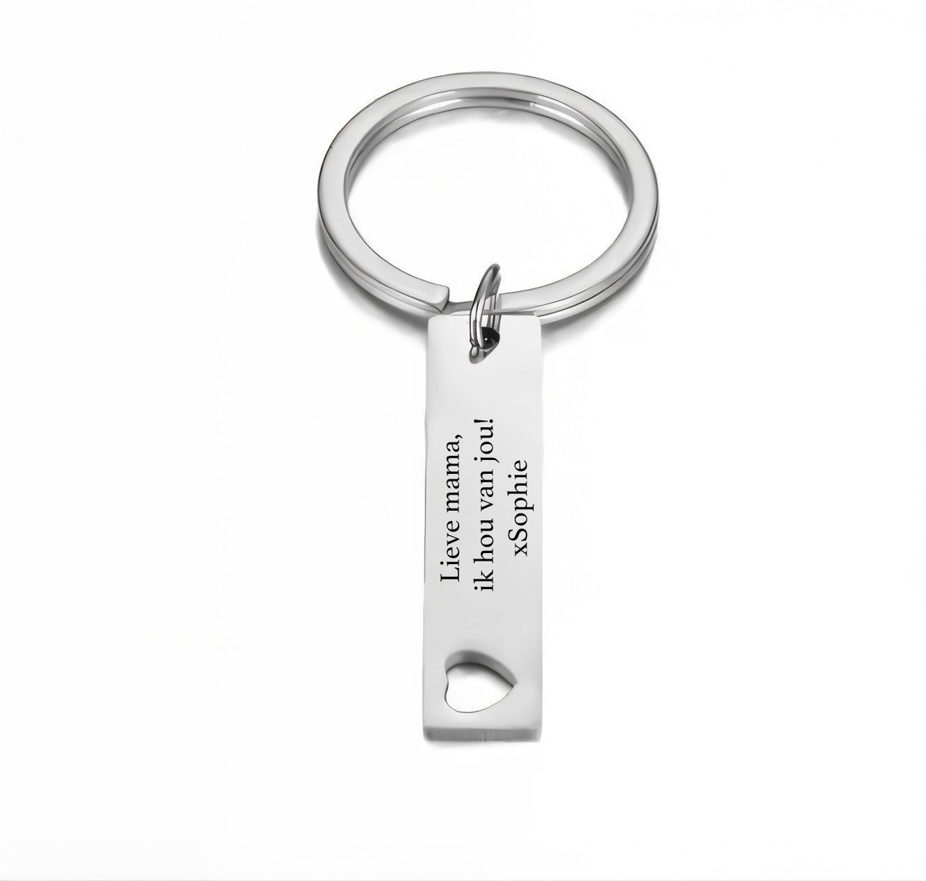 Gepersonaliseerde hart bar sleutelhanger