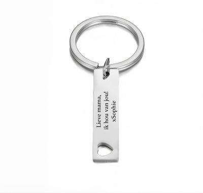 Gepersonaliseerde hart bar sleutelhanger