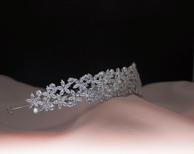 Alora silver bridal headband hair accessories