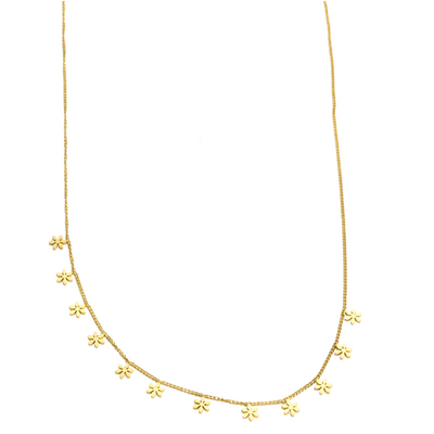 Goldene Halskette mit Blumenanhänger