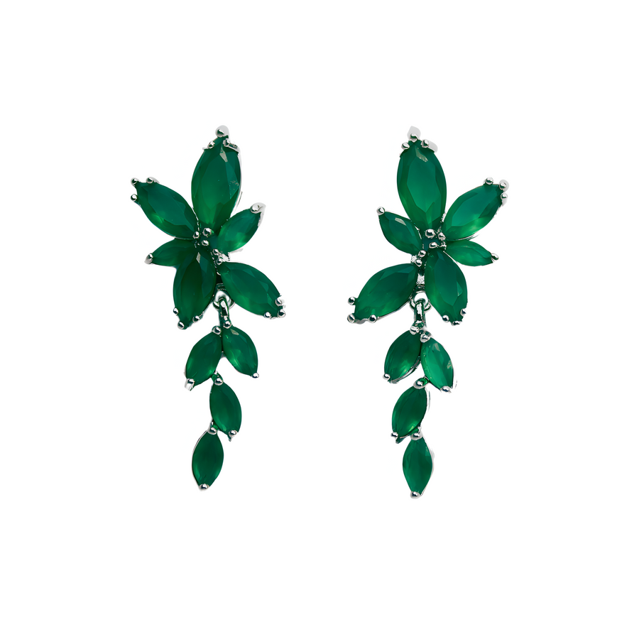 Groene oorbellen, Bruids oorbellen, elegante accessoires