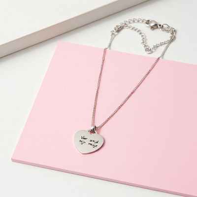 Eigen handschrift gepersonaliseerde hart ketting