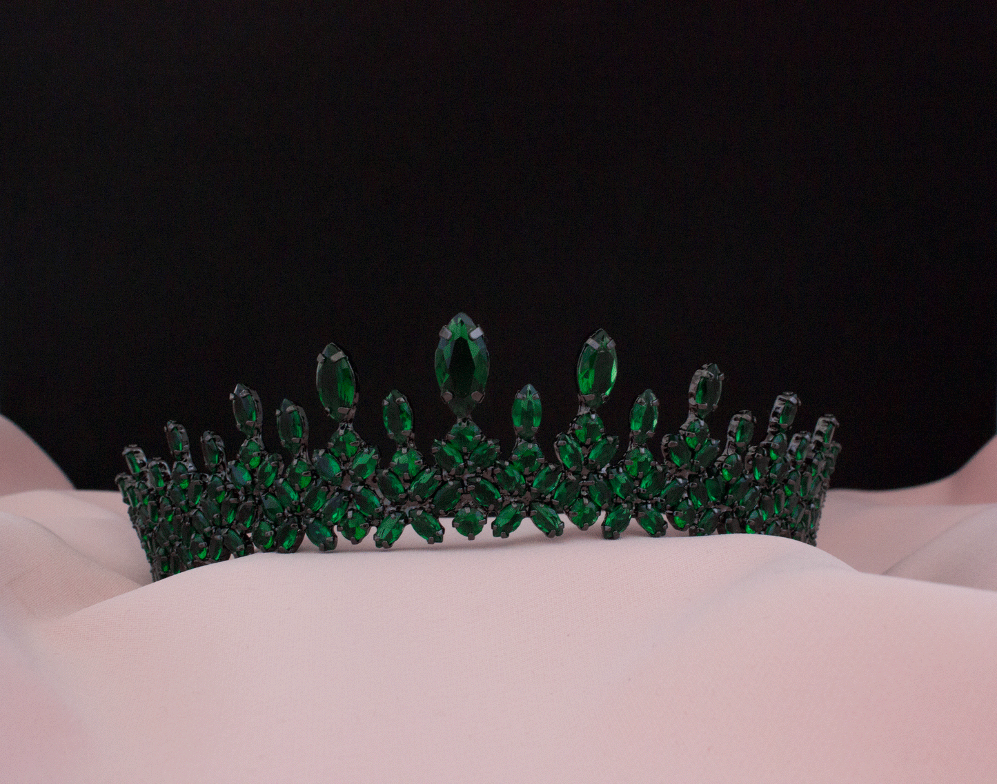 Farzya grüne Tiara Brautkrone Haarschmuck