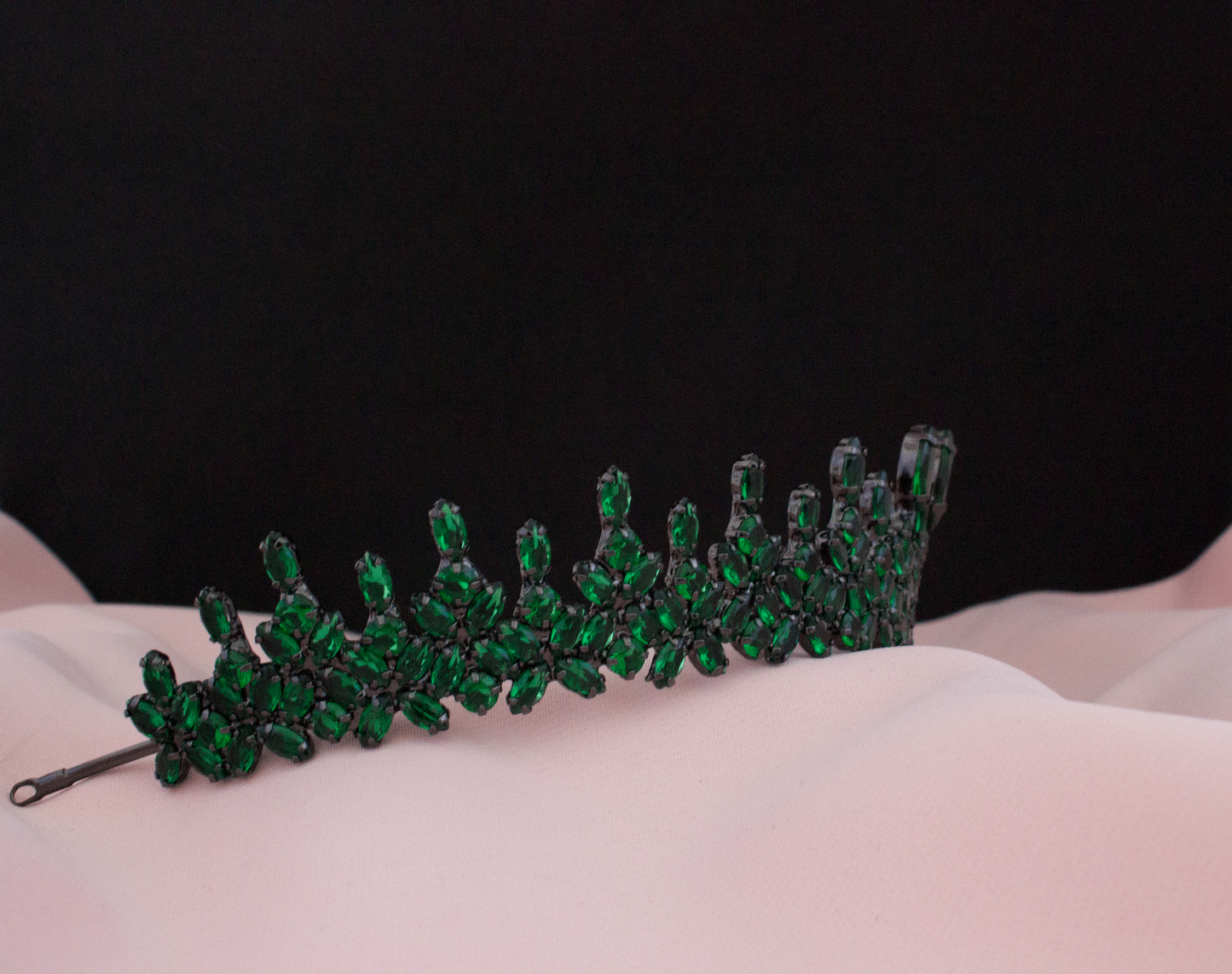 Farzya grüne Tiara Brautkrone Haarschmuck