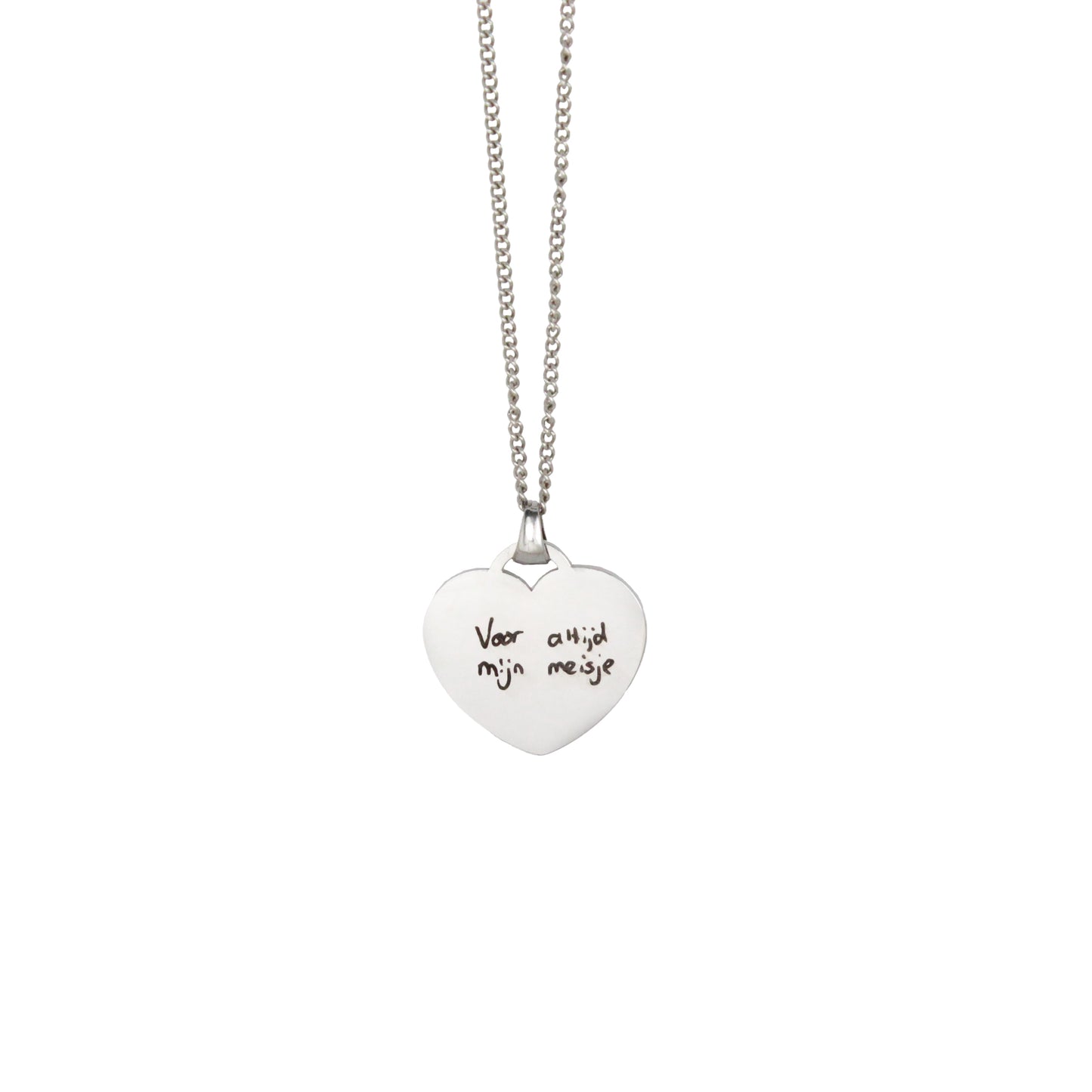 Eigen handschrift gepersonaliseerde hart ketting