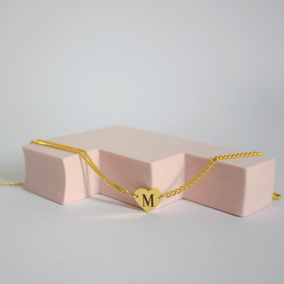 Gepersonaliseerde hart armband dubbel laags