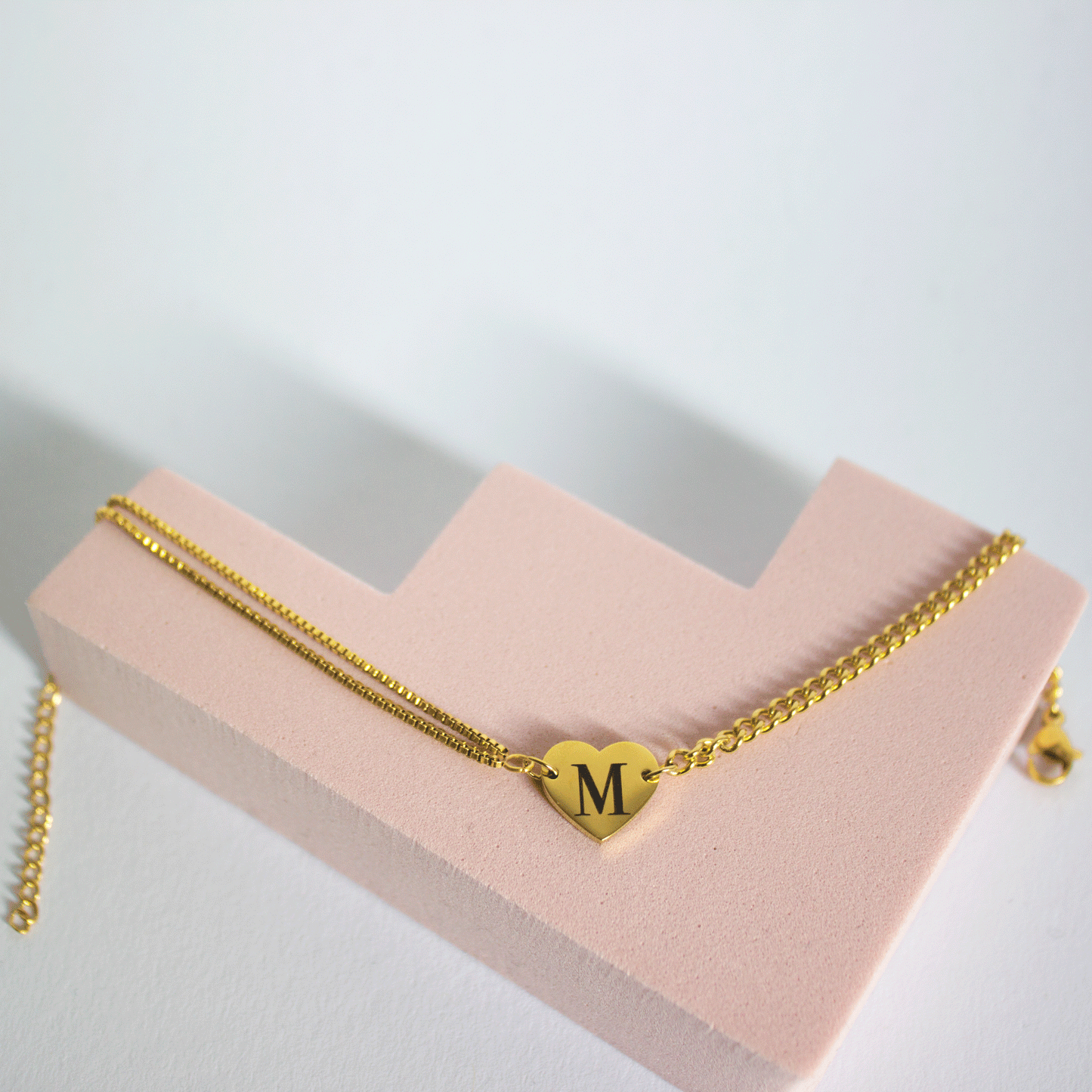 Gepersonaliseerde hart armband dubbel laags