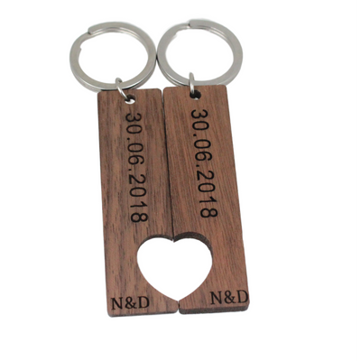 Koppel Sleutelhanger met datum - set van 2