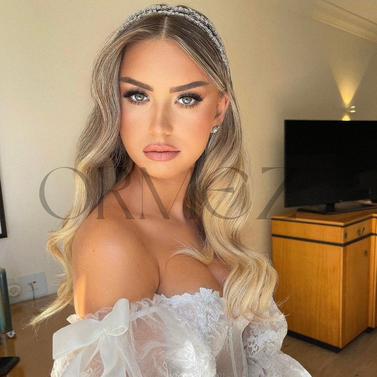 Alma zilveren haarband bruids haaraccessoires