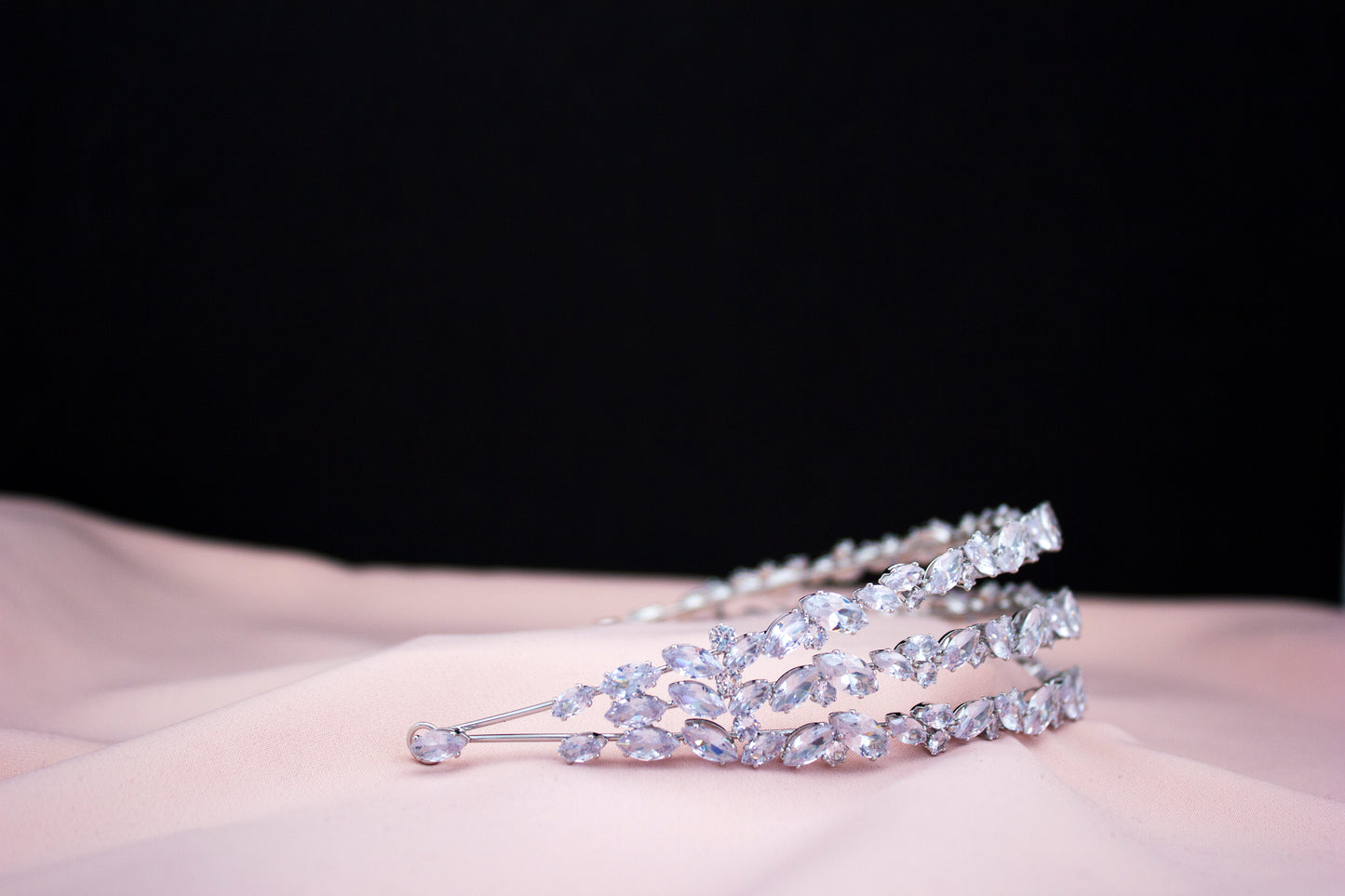 Dreischichtiger silberner Haarschmuck