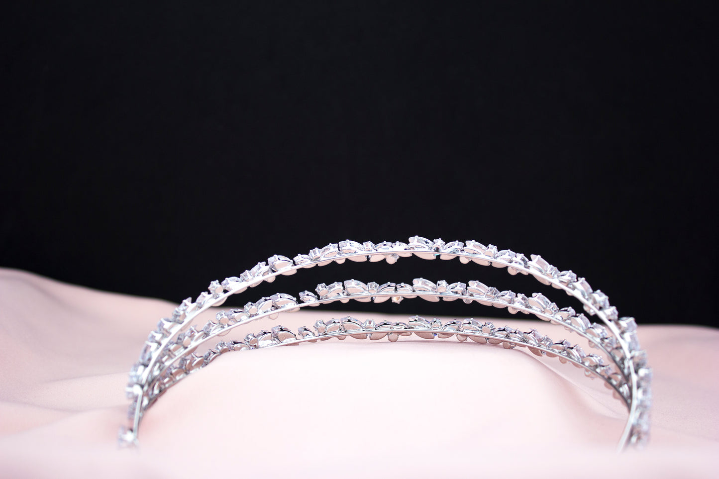 Dreischichtiger silberner Haarschmuck