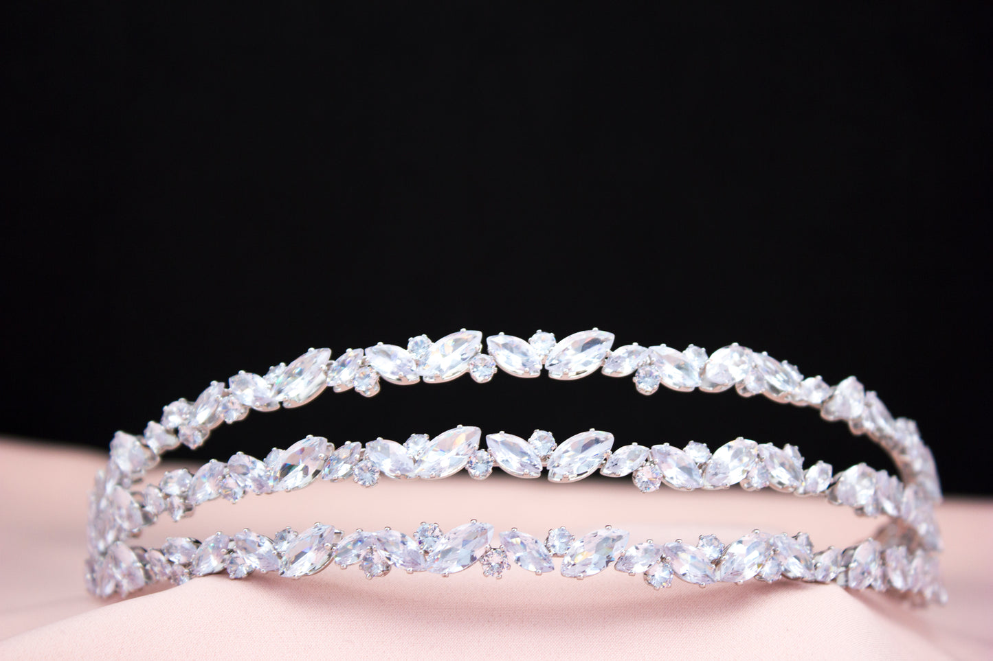 Dreischichtiger silberner Haarschmuck