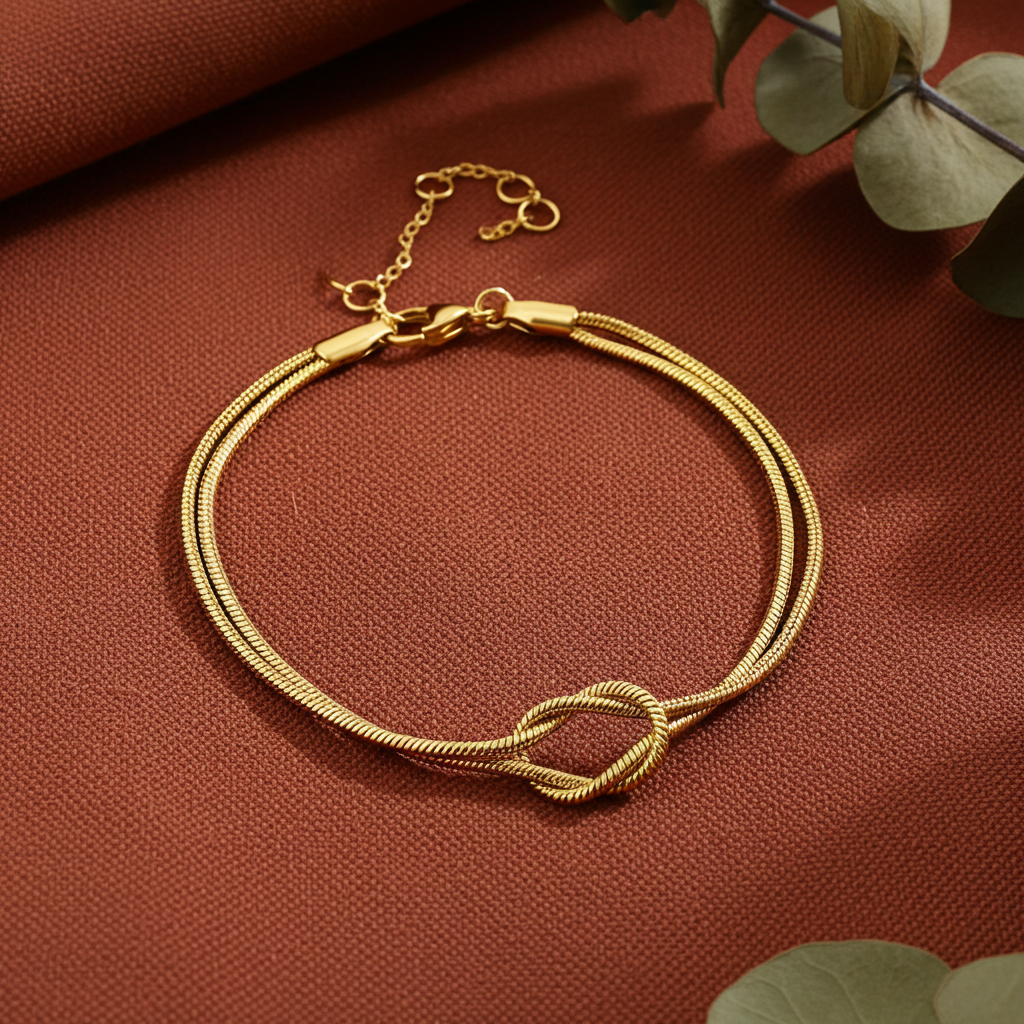 Luxe knoop armband goud