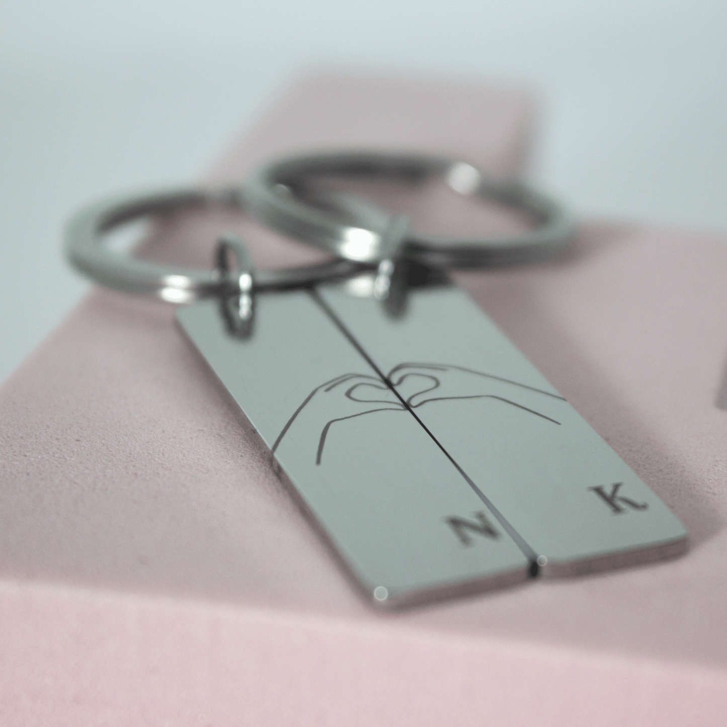 Paar-Schlüsselanhänger mit Initialen