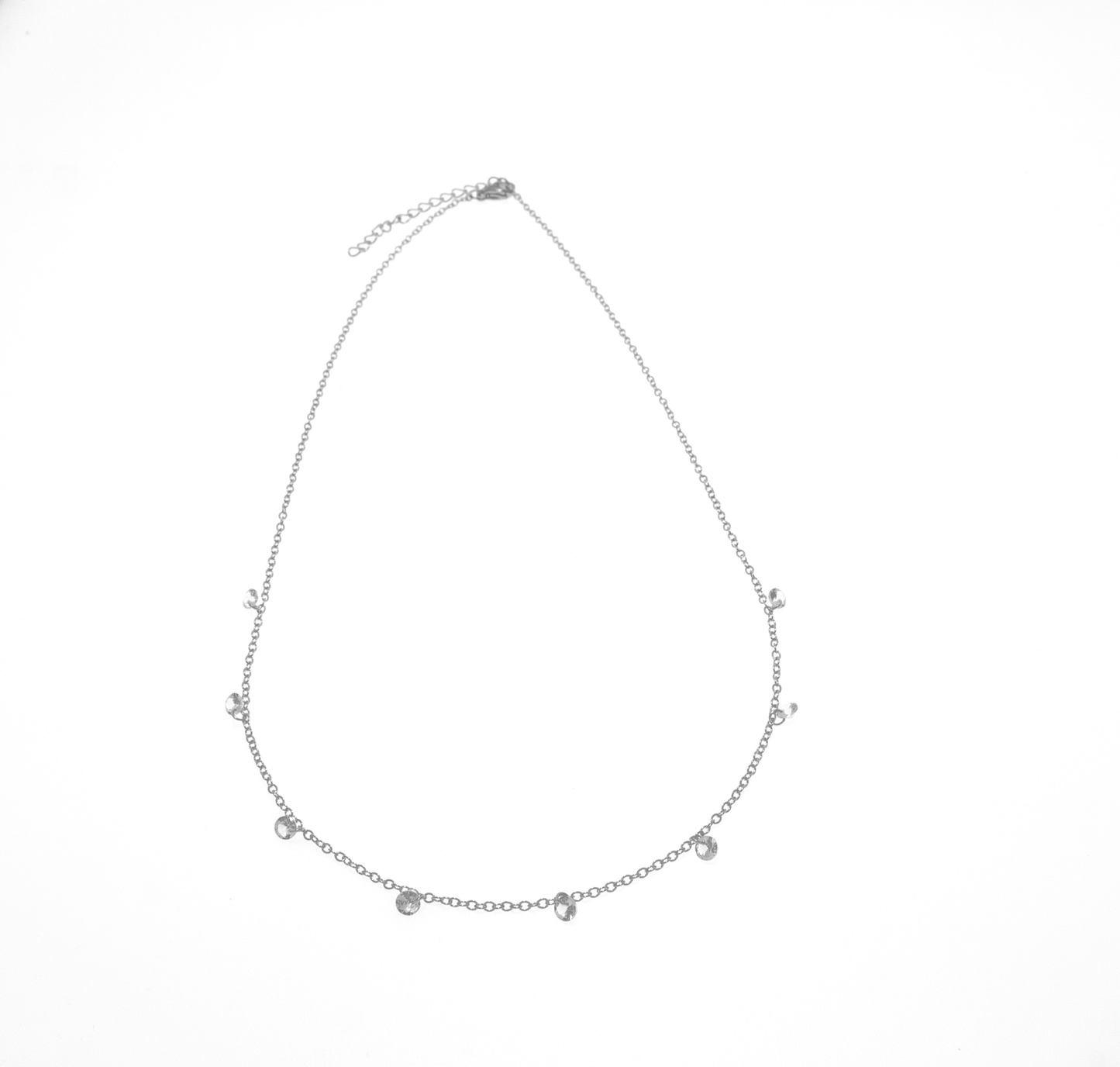 Silberfarbene Kristall-Charm-Halskette