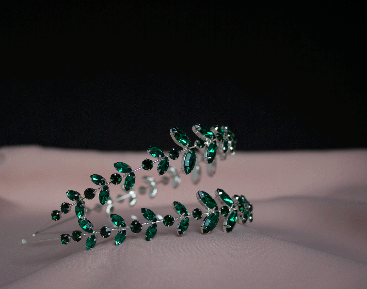 Grüner zweischichtiger Haarschmuck