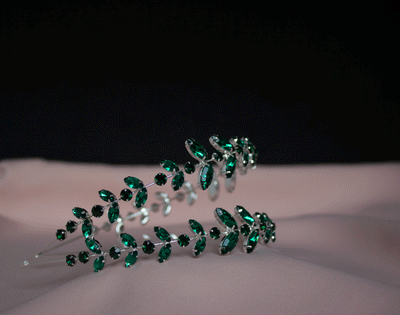 Grüner zweischichtiger Haarschmuck