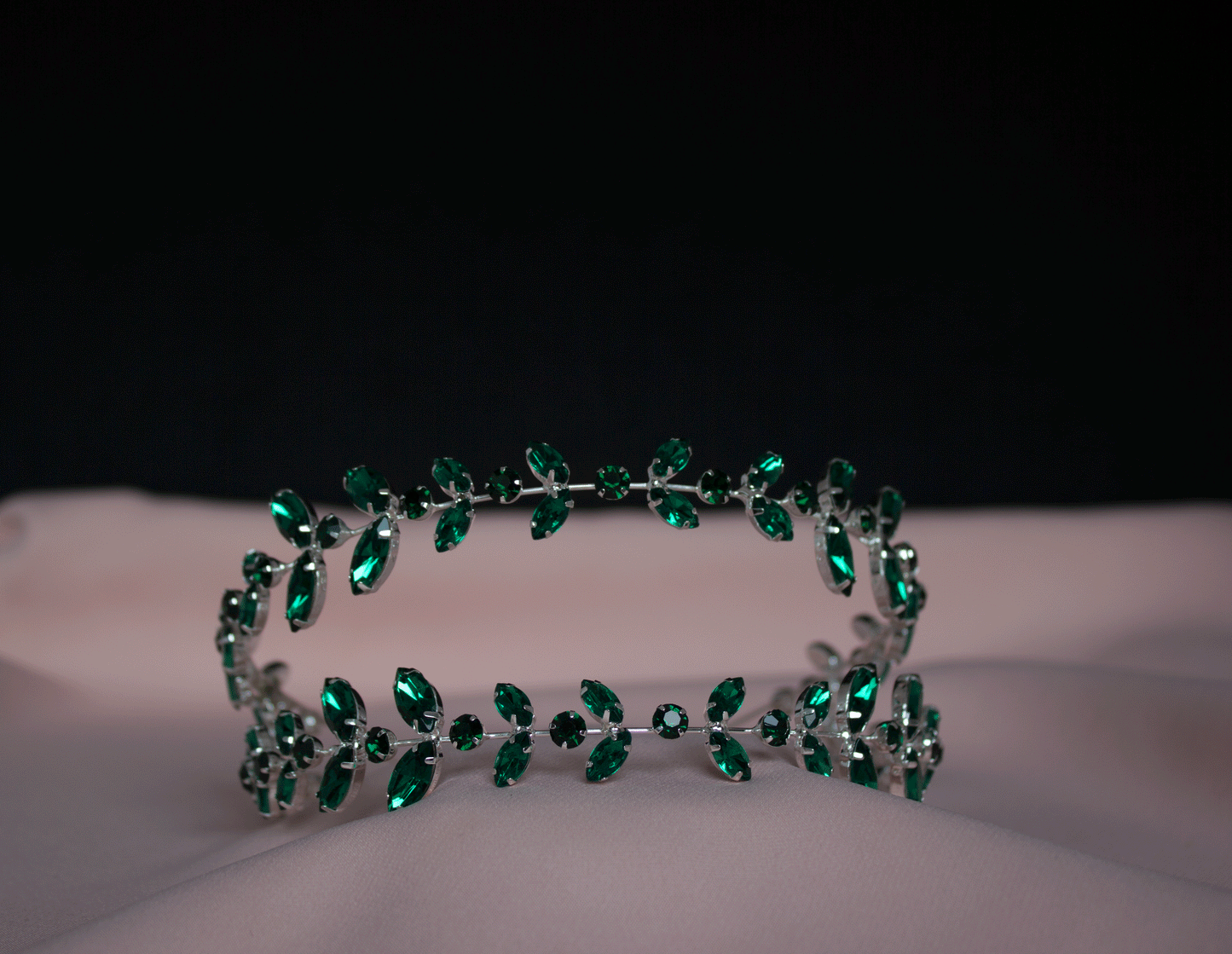 Grüner zweischichtiger Haarschmuck