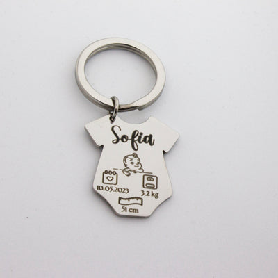 Gepersonaliseerde romper sleutelhanger