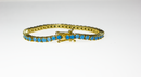 gouden armband, turquise armband, tennis armband, blauwe tennis armband